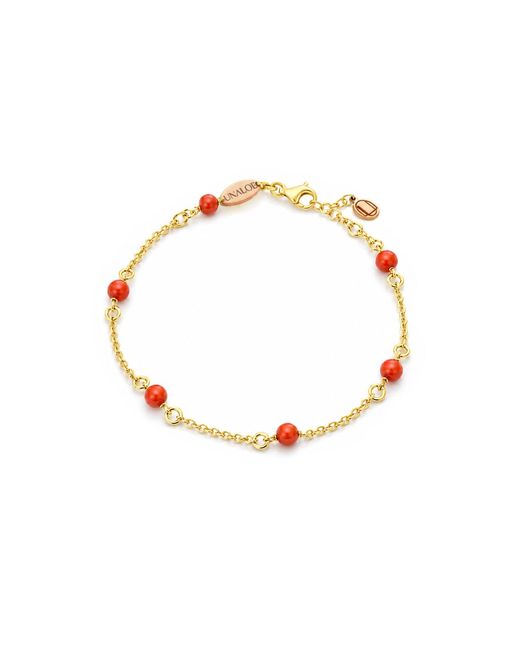 Unaloe Metallic Vermeil Mediterranean Coral Chain Bracelet For – Elegant Minimal Coral Jewelry