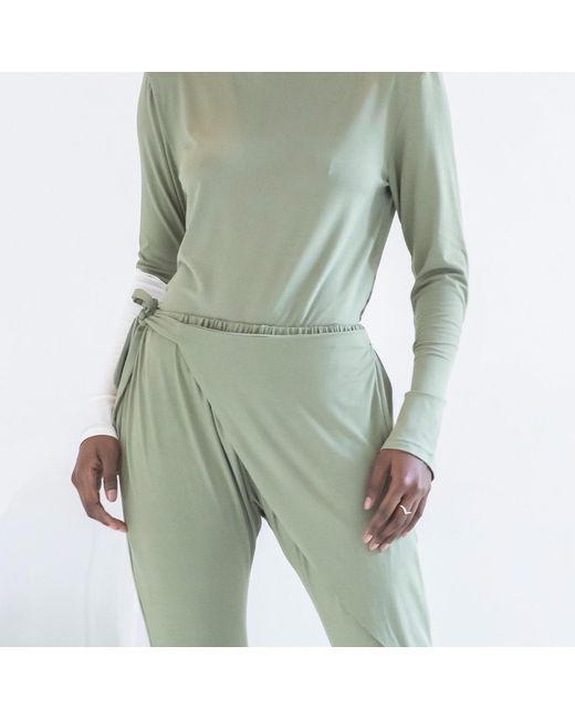 carlton jones Green Bamboo Wrap Pant