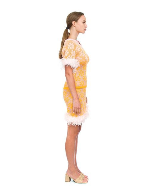 Andreeva Mini Yellow Knit Skirt