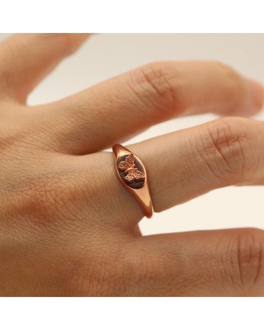 VicStoneNYC Fine Jewelry Metallic Vermeil Butterfly Signet Ring