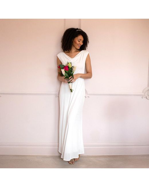 Alie Street London White Cruise Cowl Neck Wedding Dress