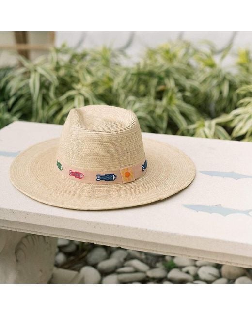 SUNSHINE TIENDA Natural Colorful Fin Palm Hat