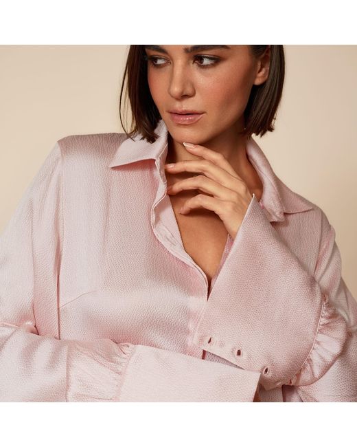 Gunda Hafner Ltd Pink Blush Hammered Silk Shirt