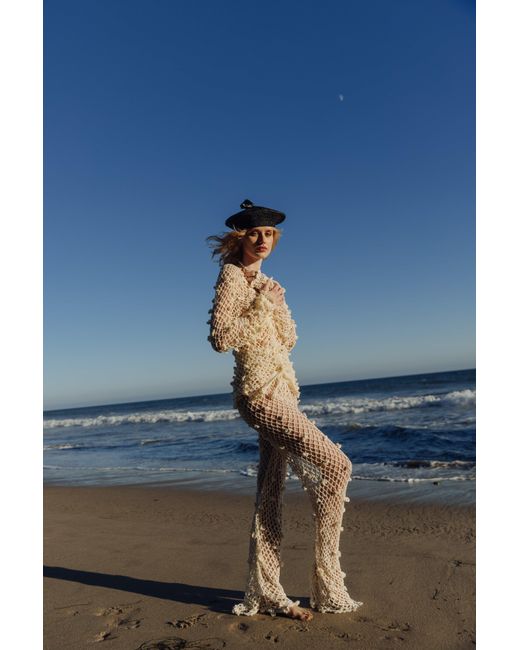 Andreeva White Handmade Crochet Shirt