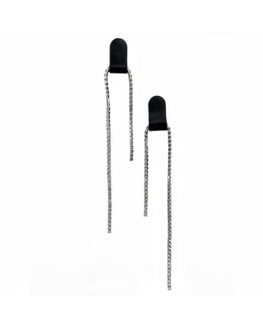 WAIWAI White Rhinestone Dangle Earrings