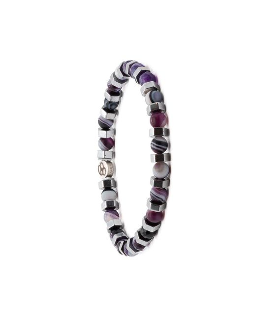 Ebru Jewelry Metallic Agate Aura Bracelet for men