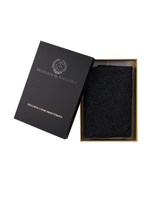 Mohair&Angora Black Mohair Shawl Lycia for men