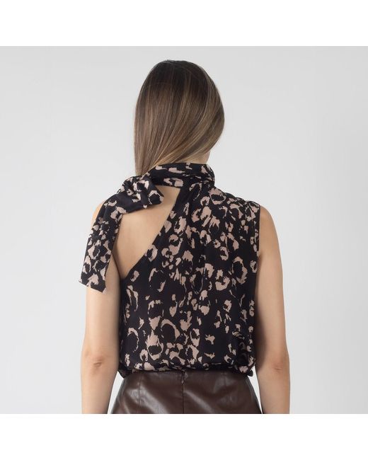 Solgo Atelier Blue Ade One-Shoulder Mulberry Silk Top