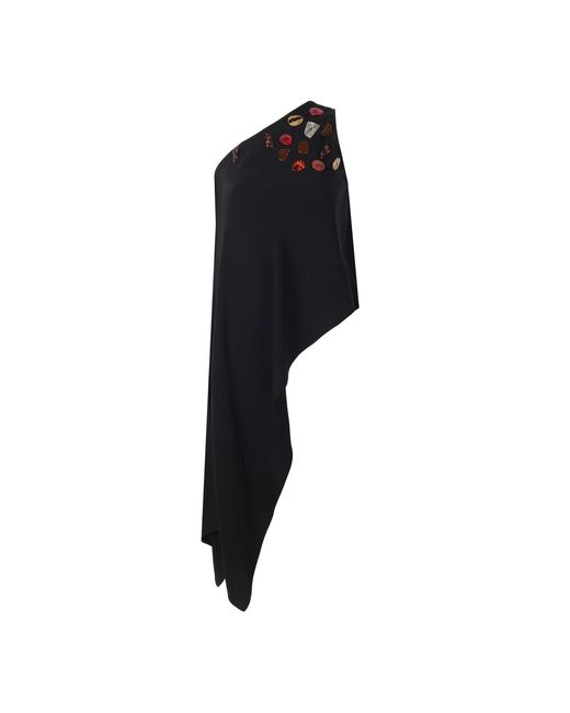 Mirimalist Black Sand One Shoulder Top
