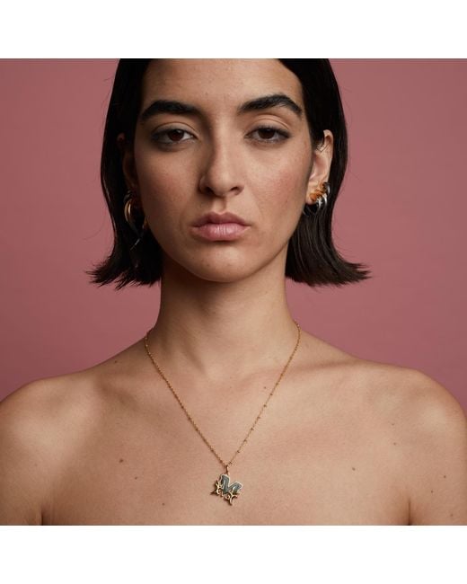 Kasun Metallic Solid G Initial Necklace With Marble