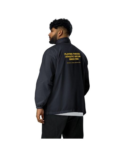 Anchor and Crew Blue Athletic Decline Sports Club League Embroidered Windbreaker Coat for men