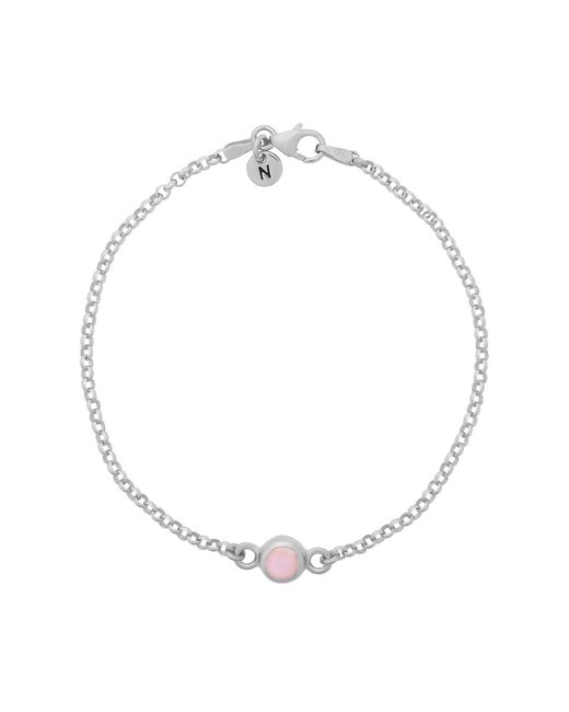 Nellou Jewellery Metallic Opal Birthstone Gem Dot Bracelet Sterling- October