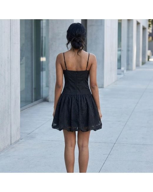 Modenaire Black Bubble Mini Dress Sculpted Bodice