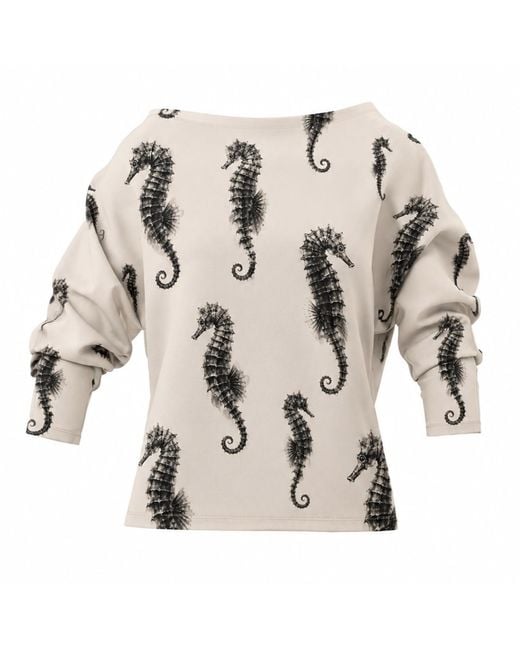 Julia Allert Natural Neutrals Boat Neck Draped Blouse