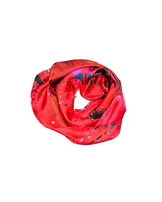Lindsay Nicholas New York Red Melbourne Scarlet Burst Silk Scarf
