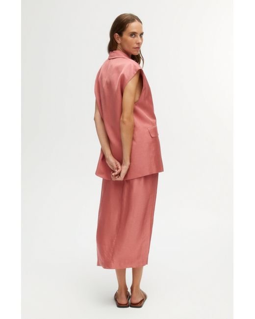 Nocturne Pink Midi Skirt With Slits