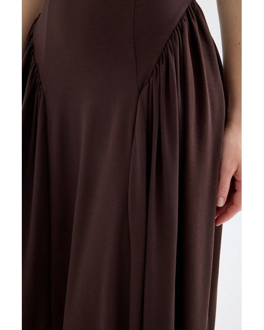 Monlicia Brown Elaris Viscose Bodycon Maxi Dress