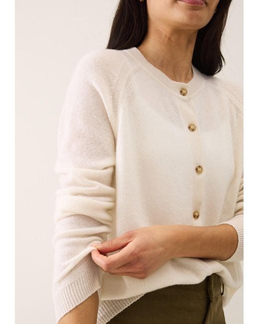 Loop Cashmere White Featherweight Cardigan