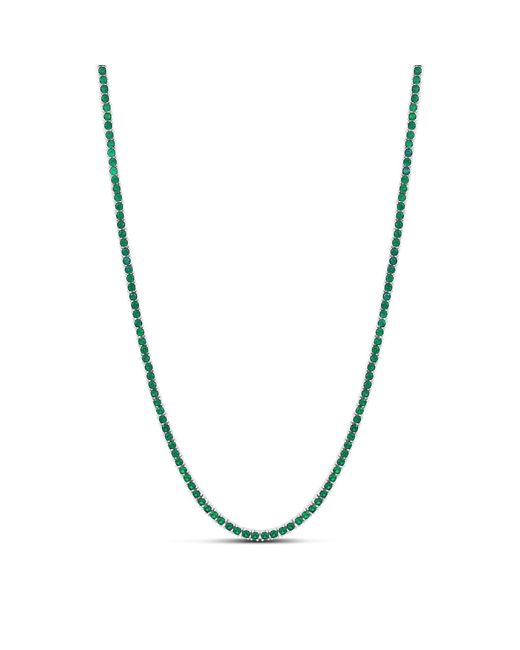 SHYMI Metallic Classic Emerald Two Mm Tennis Necklace