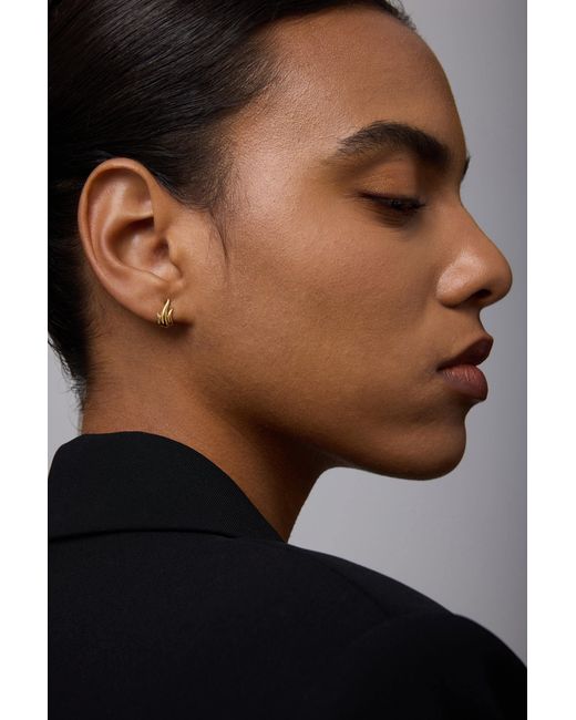 Vanhi Metallic Flame Stud Earrings