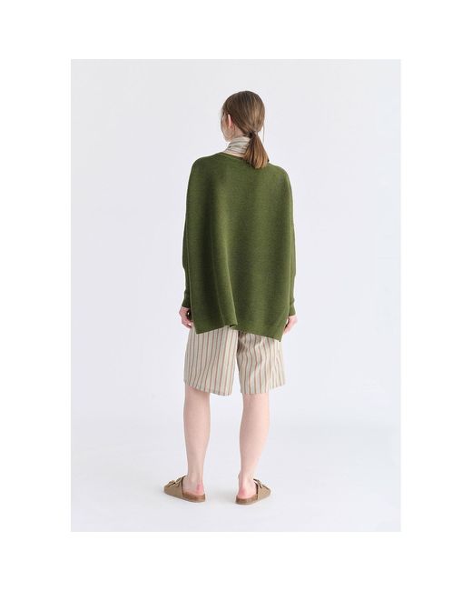 Paisie Natural Neutrals Striped Bermuda Shorts