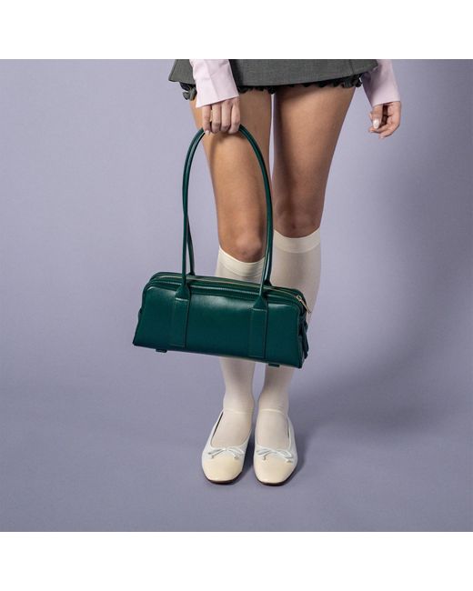 Svarian Green Paquin Shoulder Bag