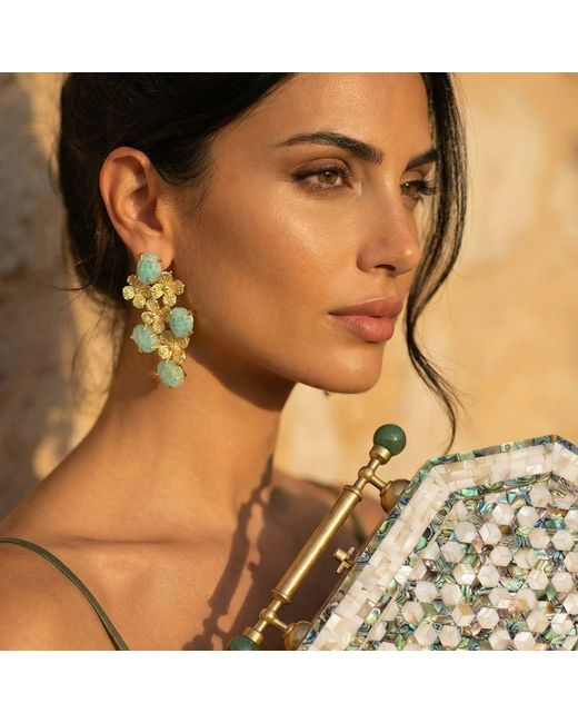 Sibylla Delphica Metallic Azure Blossom Earrings
