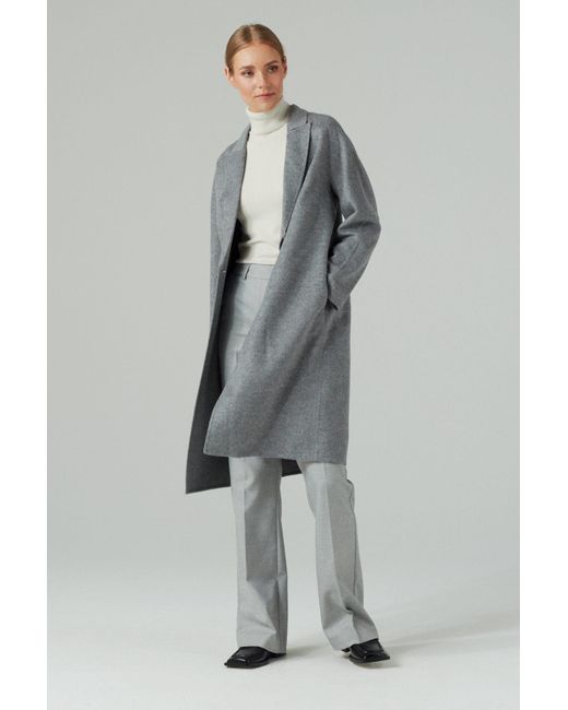 InAvati Gray Double-Faced Wool Coat