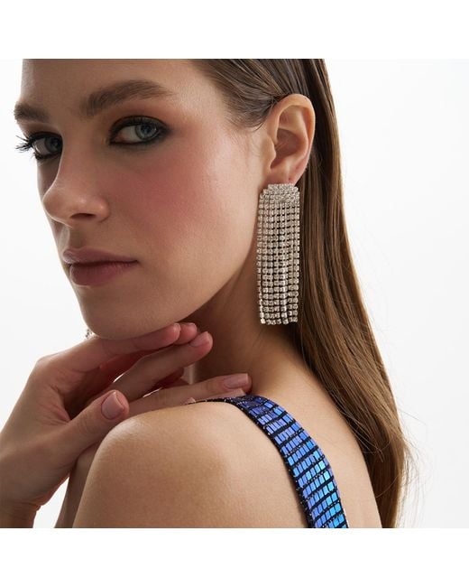 Maison De Gala White Alexia Crystal Dangle Earring