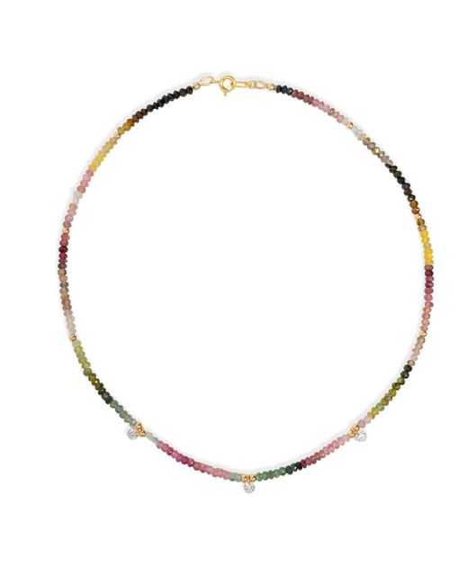 Kate Koel Metallic Watermelon Tourmaline Beaded Necklace