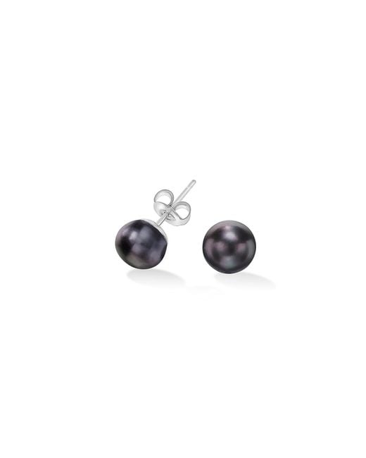 Dower & Hall Metallic Six Millimetre Peacock Freshwater Luna Pearl Studs