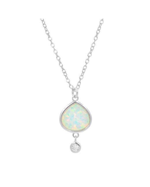 KAMARIA Metallic Best Friend Opal Pear Necklace With Crystal Drop