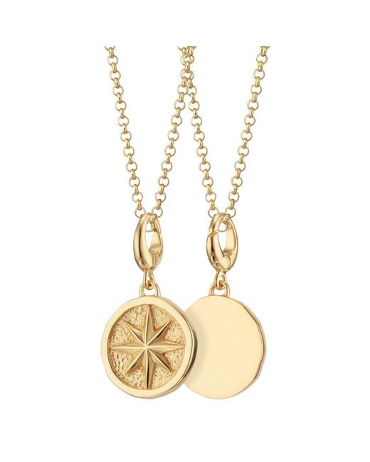 Lily Charmed Metallic Plated North Star Charm Necklace