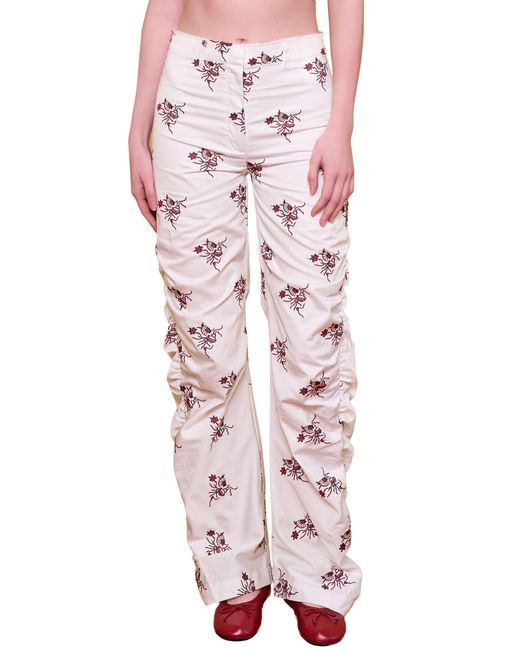Pcfg White The Broderie Anglaise Edit High Waisted Embroidered Pants