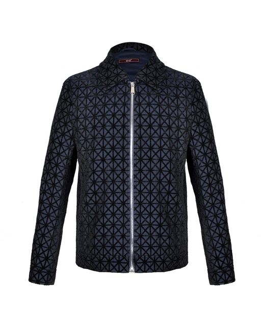 DAVID WEJ Blue Kensington Luxury Velvet Jacquard Aviator Set for men