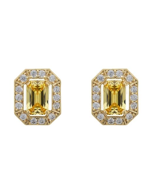 Latelita London Metallic Whistledown Gemstone Stud Earrings Citrine