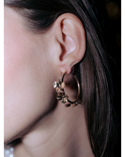 The Pink Reef Metallic Floral Multi Hoop