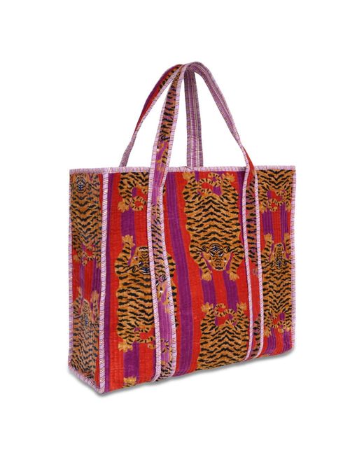 Conscious Yoga Collective Red The Ultimate Tibetan Tiger Velvet Tote