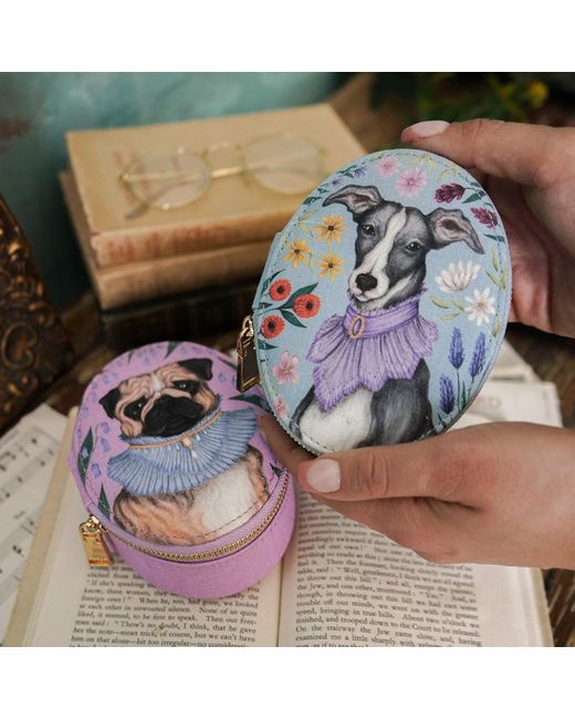 Fable England Blue Fable Catherine Rowe Pet Portraits Whippet Oval Jewellery Box