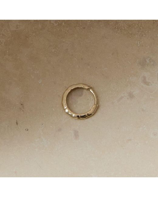 Zohreh Metallic Hammered Huggie Hoop Earring 9K