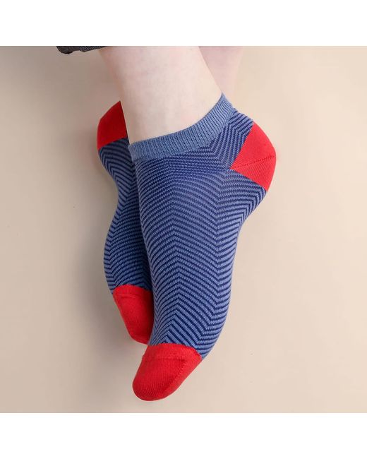 Peper Harow - Made in England Blue Trainer Socks Bundle – Seven Pairs Lux Taylor for men