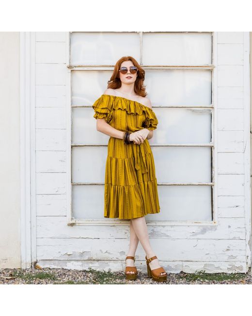 Jennafer Grace Multicolor Saffron Veranda Dress