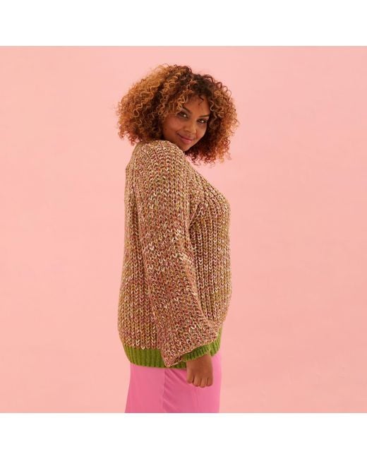 Cara & The Sky Red Debbie Twist High Neck Jumper