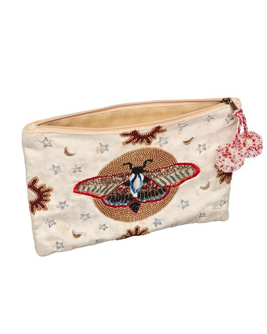 Sidney Byron Pink Neutrals Follow The Light Velvet Shakti Pouch