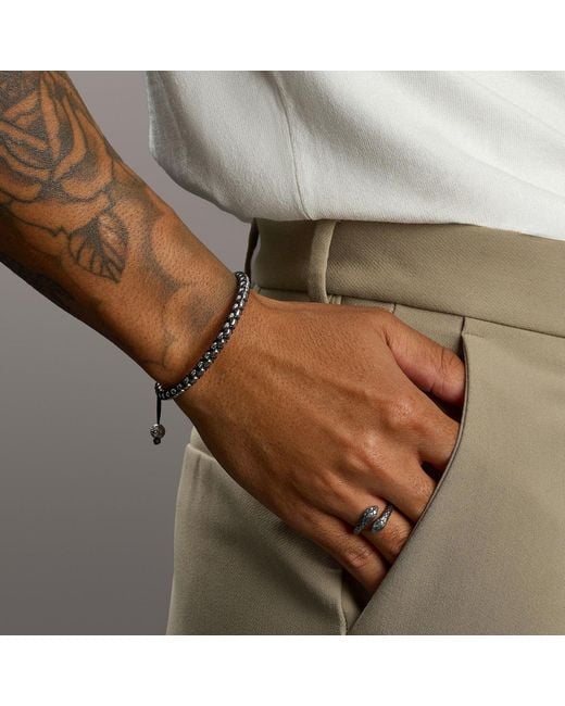 Nialaya Metallic String Box Chain Bracelet for men