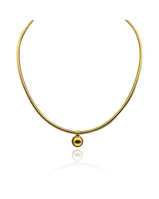 Michael Nash Jewelry Metallic Michelle Cobra Chain With Half Dome Pendant
