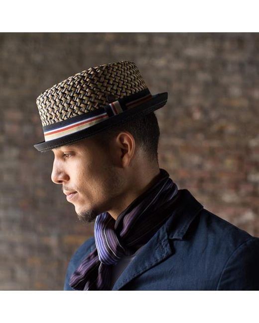 Dasmarca Hats Brown Dasmarca Max Summer Diamond Crown Lightweight Breathable Straw Porkpie Hat for men