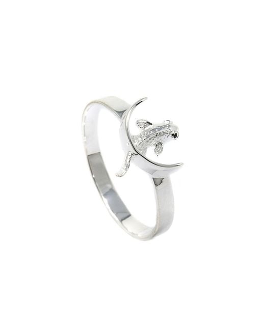 NASI SILVER Metallic Neshama Fish Ring