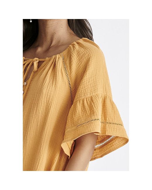 Paisie Metallic Cheesecloth Swing Dress