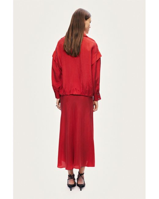 Nocturne Red Relaxed Zip-Up Jacket
